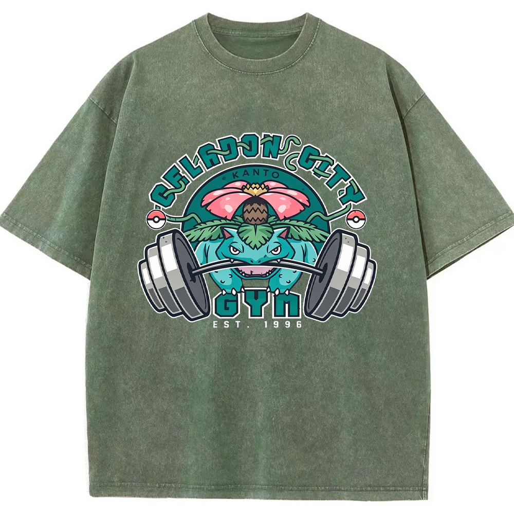 Retro City Gym Venusaur Wash Vintage Tee | Pokemon Anime
