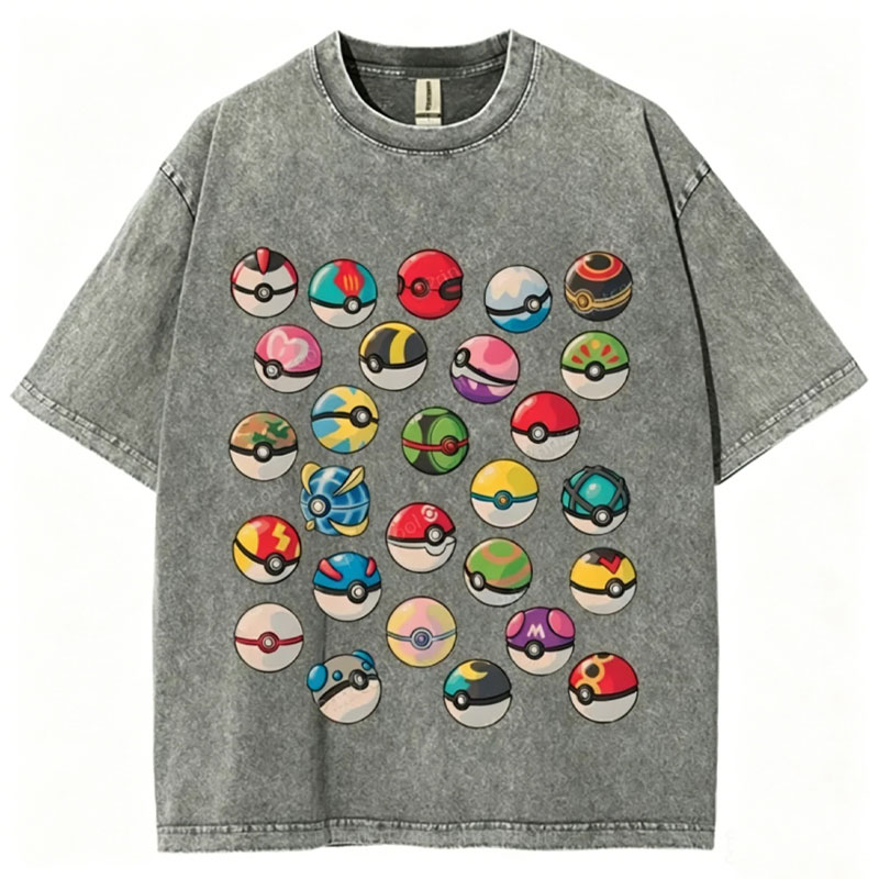 Pokeball Collection Unisex Vintage Washed Tee