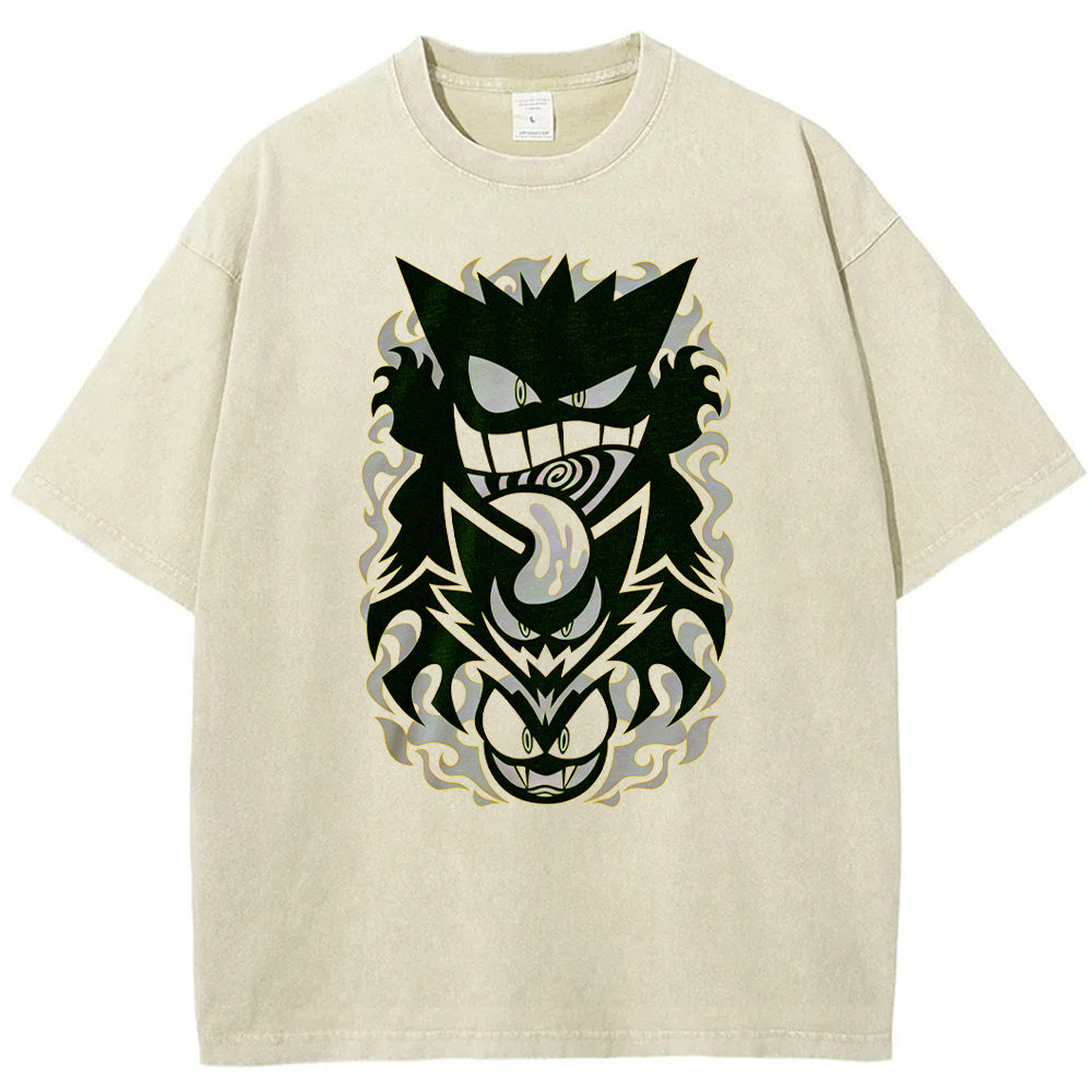 Tribal Stacked Gengar Totem Chest Tee | Pokemon Anime