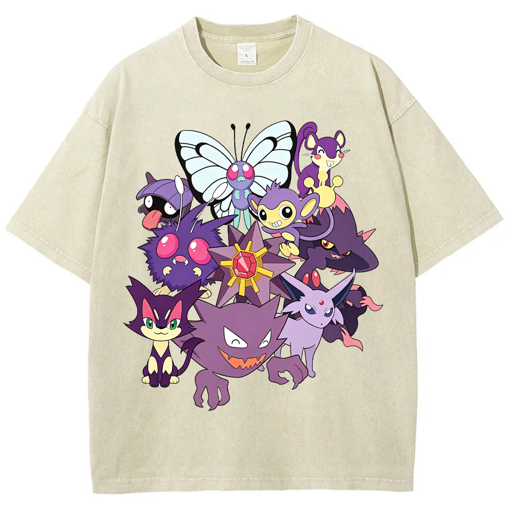 Purple Ghost & Poison Type Cartoon Tee | Pokemon Anime