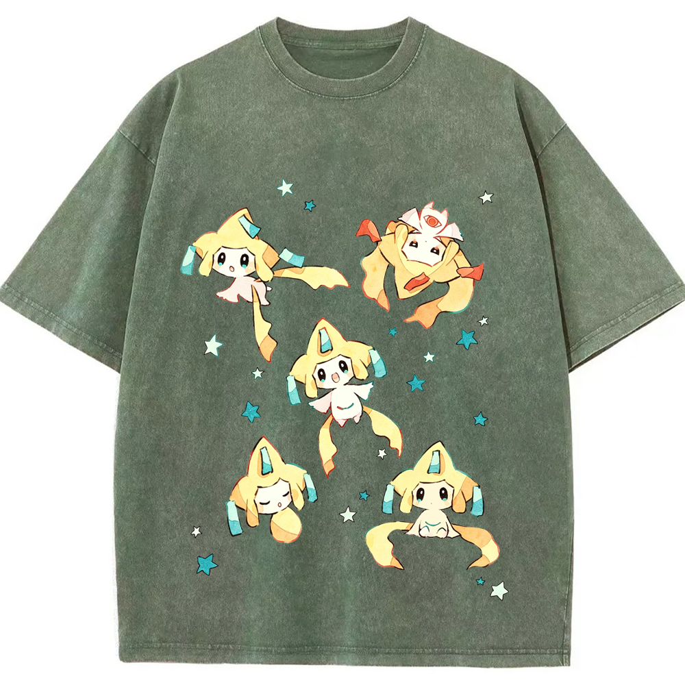 Jirachi Multiple Poses Cartoon Tee | Pokemon Anime