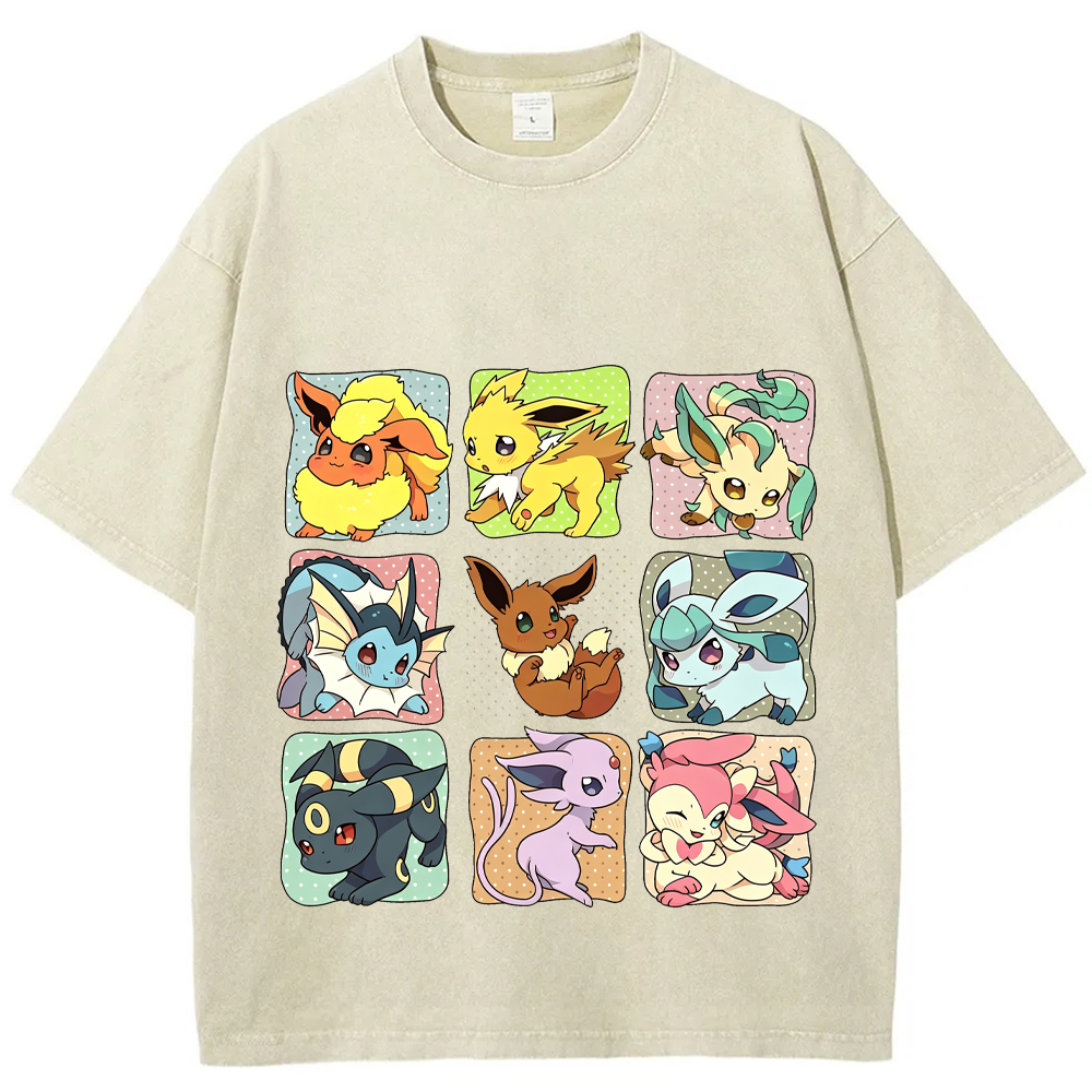 Eeveelutions Grid Collection Cartoon Tee | Pokemon Anime