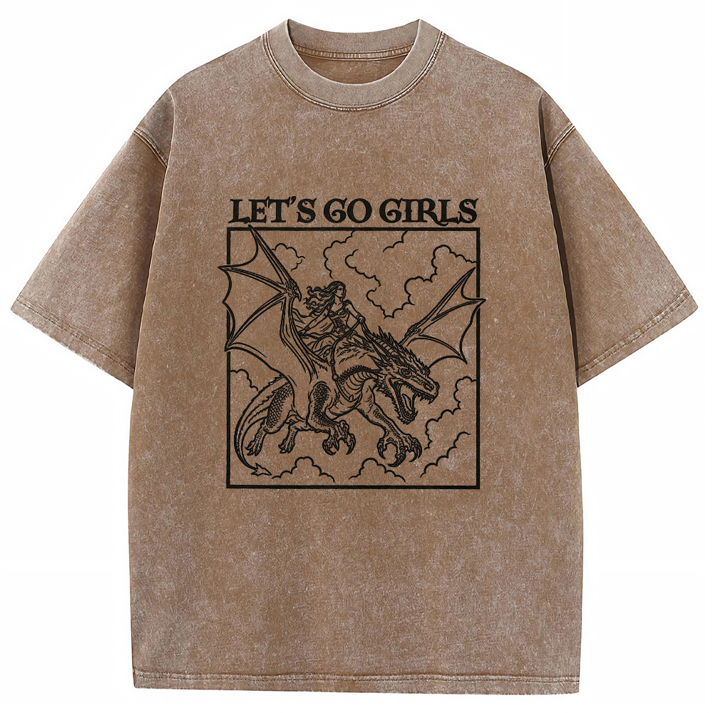 Retro Dragon Rider Cartoon Tee