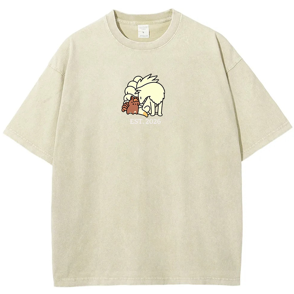 Cute Parent & Kid Arcanine Vintage Washed T-Shirt