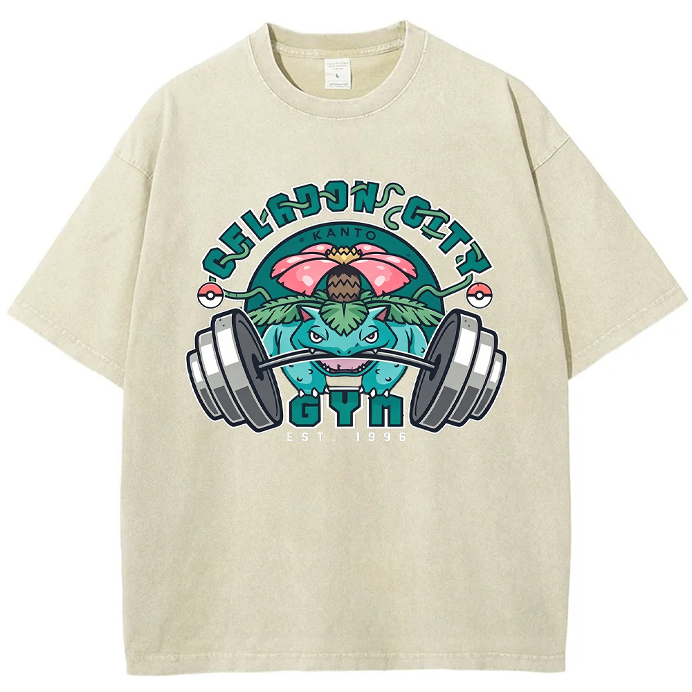 Retro City Gym Venusaur Wash Vintage Tee | Pokemon Anime