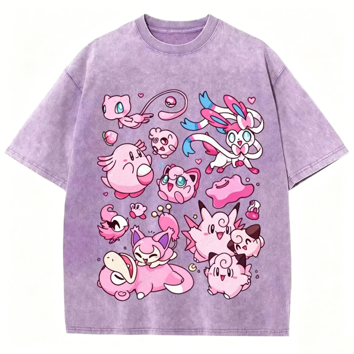 Pink Pokémon Friends Unisex Vintage Washed Tee