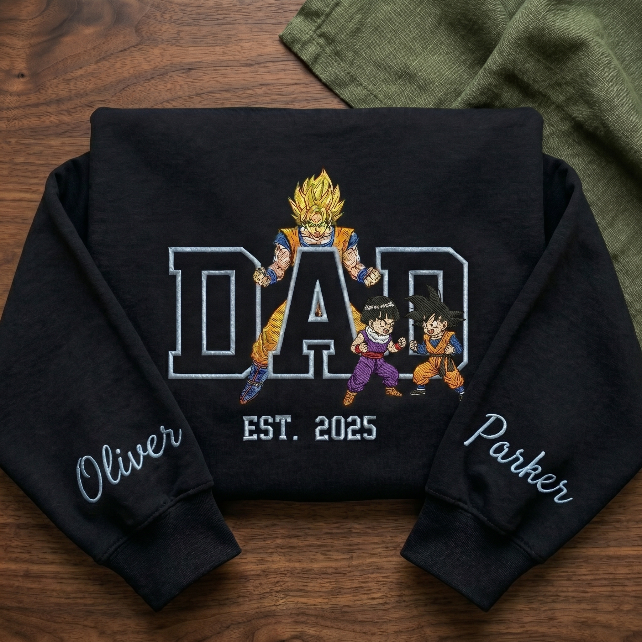 Custom Super Saiyan Dad Shirt, Personalized Anime Father's Day Gift