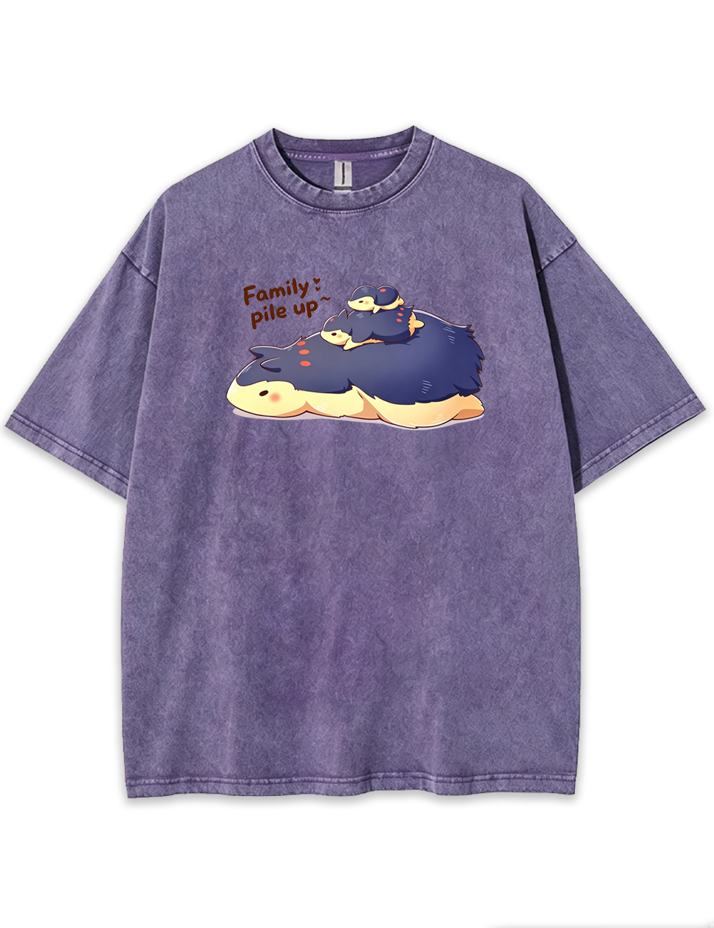Parent & Kid Cyndaquil Evolution Family Stack Pile Vintage Washed T-Shirt