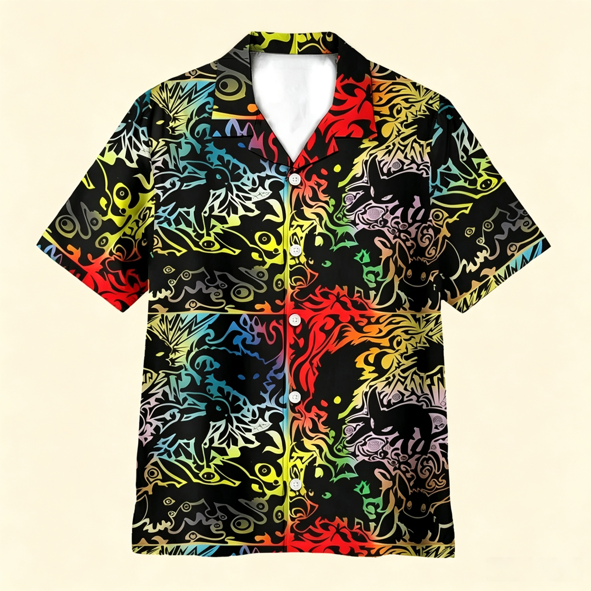 Eevee Pokemon Pattern Hawaiian Shirt