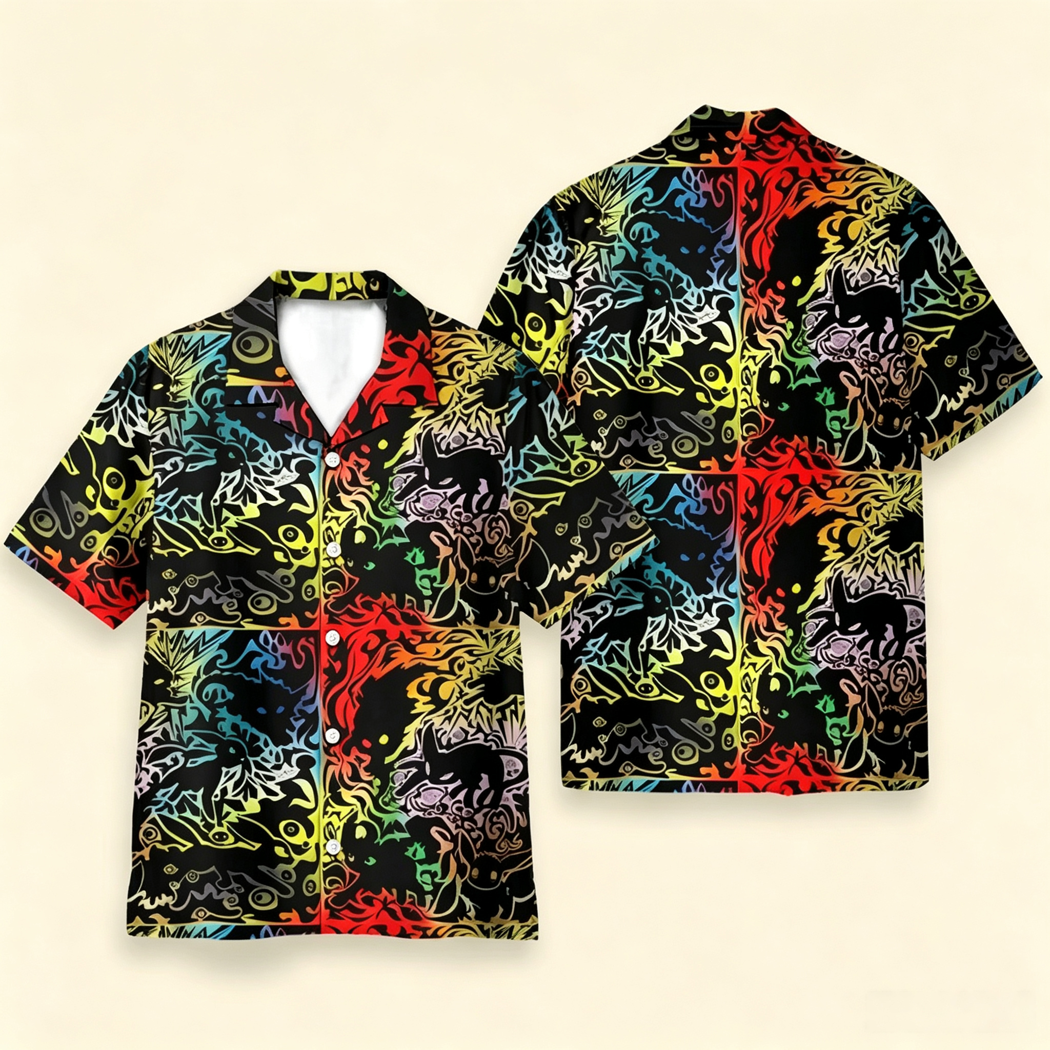 Eevee Pokemon Pattern Hawaiian Shirt