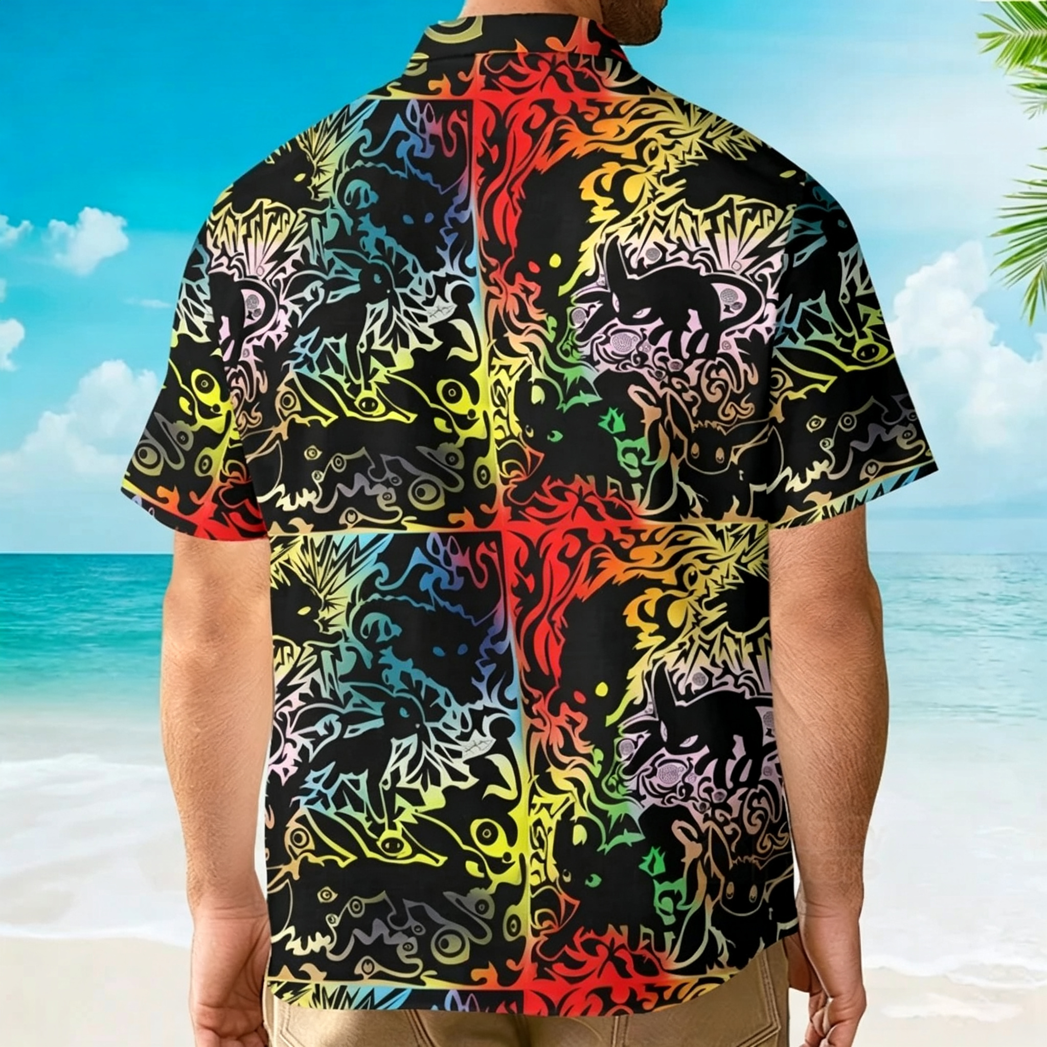 Eevee Pokemon Pattern Hawaiian Shirt