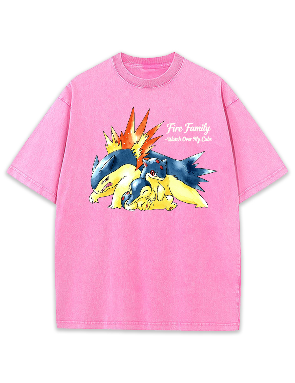 Parent & Kid Typhlosion Fire Family Vintage Washed T-Shirt