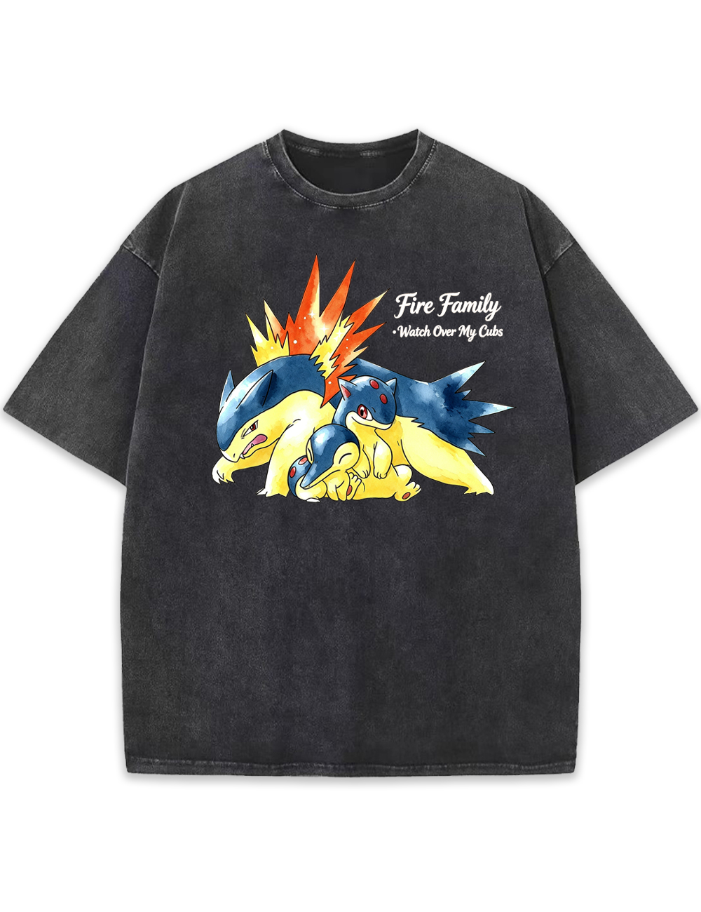 Parent & Kid Typhlosion Fire Family Vintage Washed T-Shirt