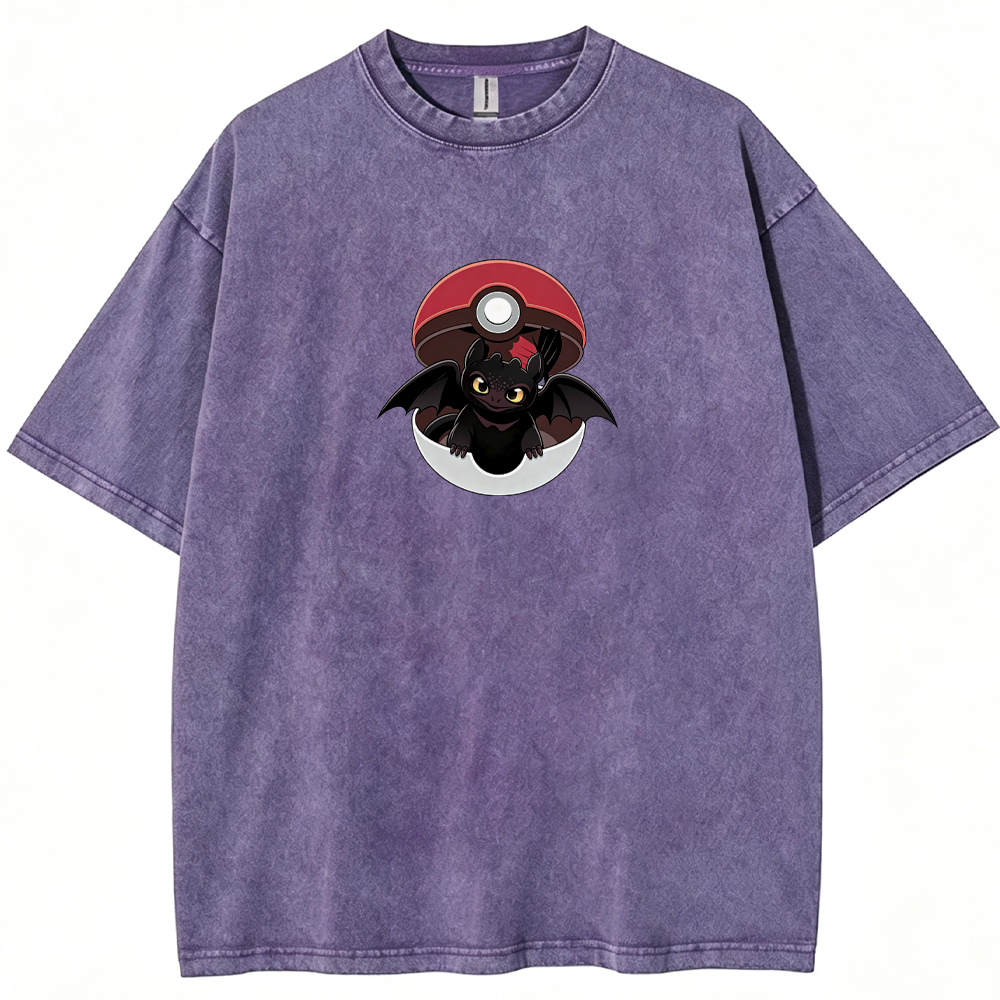 Crossover Toothless In Pokeball Cartoon Tee | Pokemon Anime