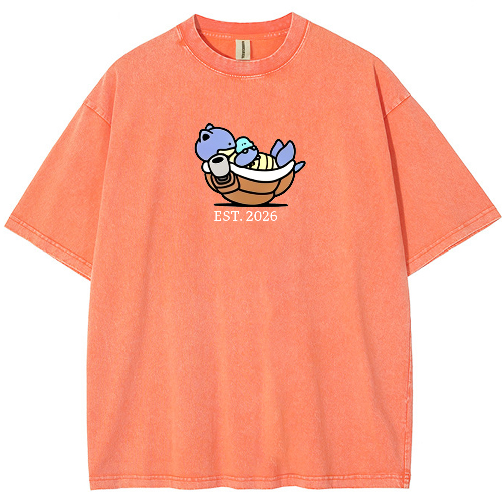 Cute Parent & Kid Blastoise Vintage Washed T-Shirt