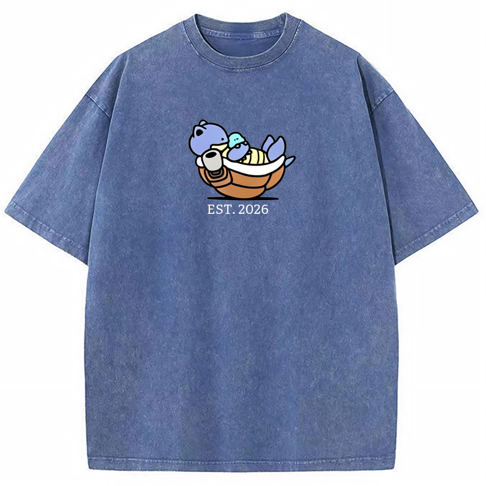 Cute Parent & Kid Blastoise Vintage Washed T-Shirt