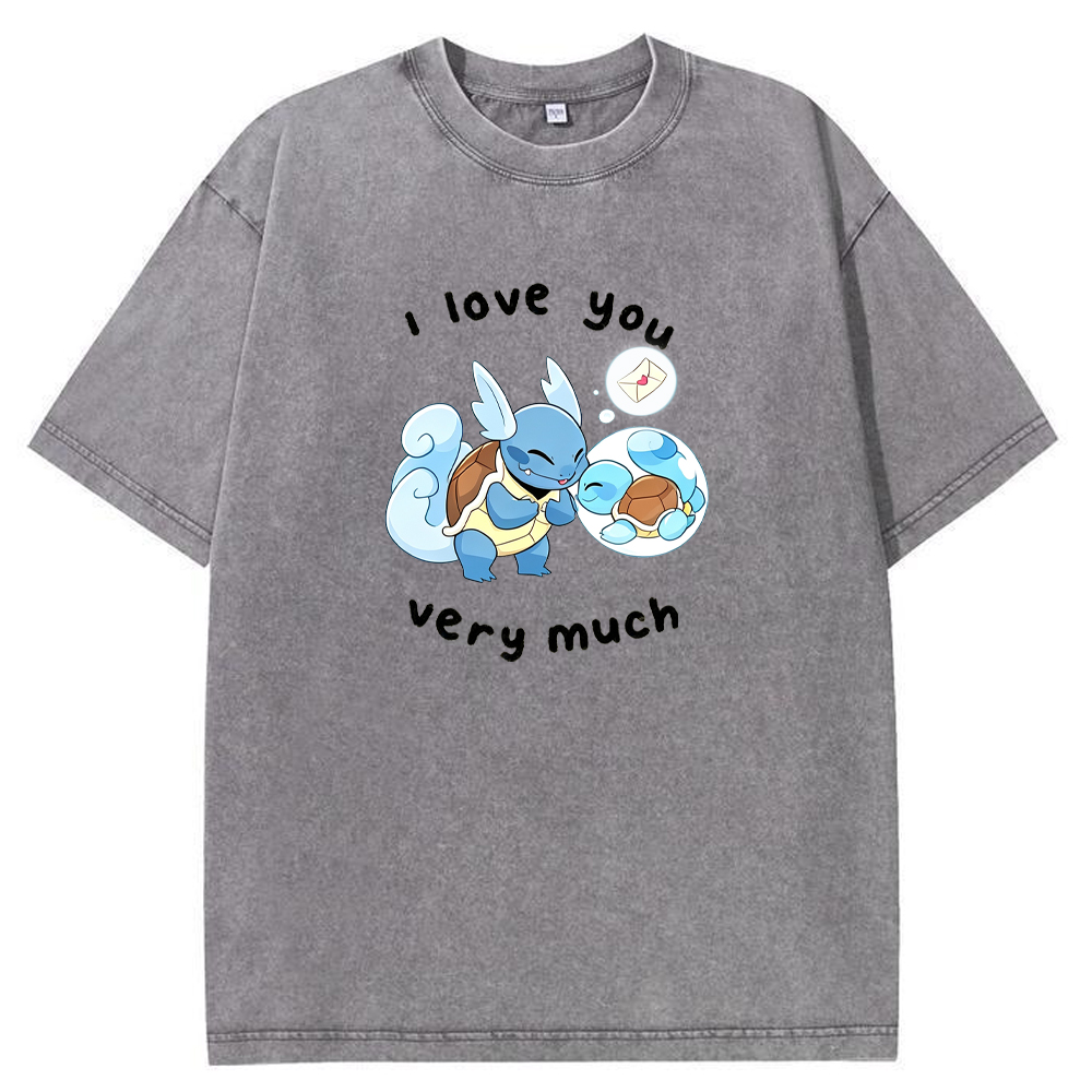 Parent & Kid I Love You Very Much Quote Custom Name EST. Year Vintage Washed T-Shirt | Pokemon Anime