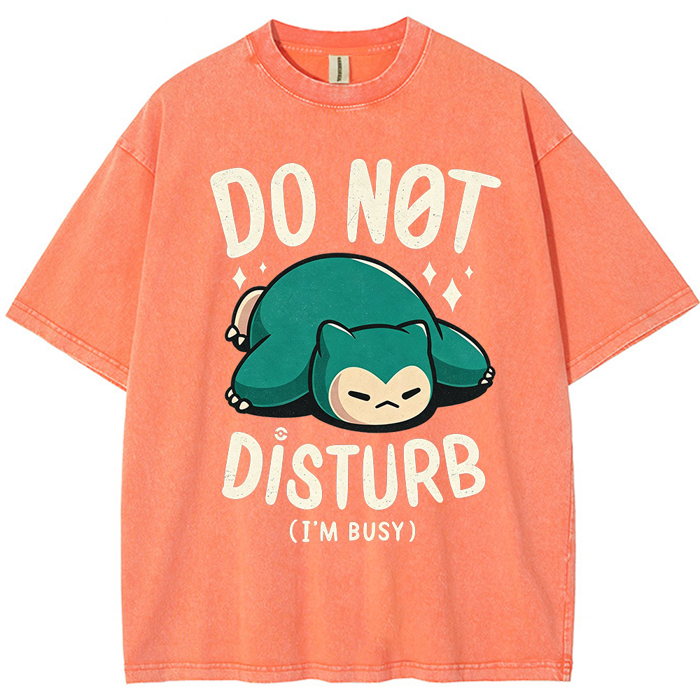 Do Not Disturb Snorlax Vintage Washed Pokemon Tee