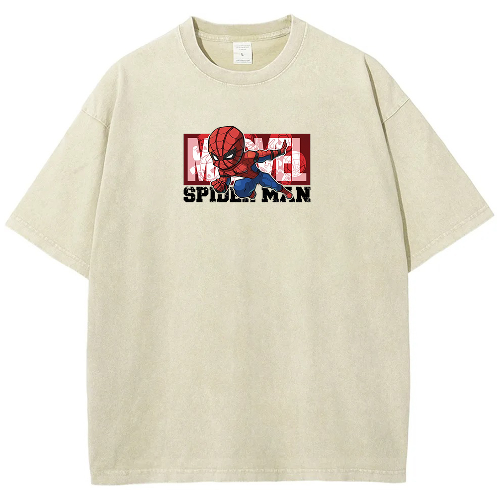 Double Sided Print Spider Skater Vintage Washed