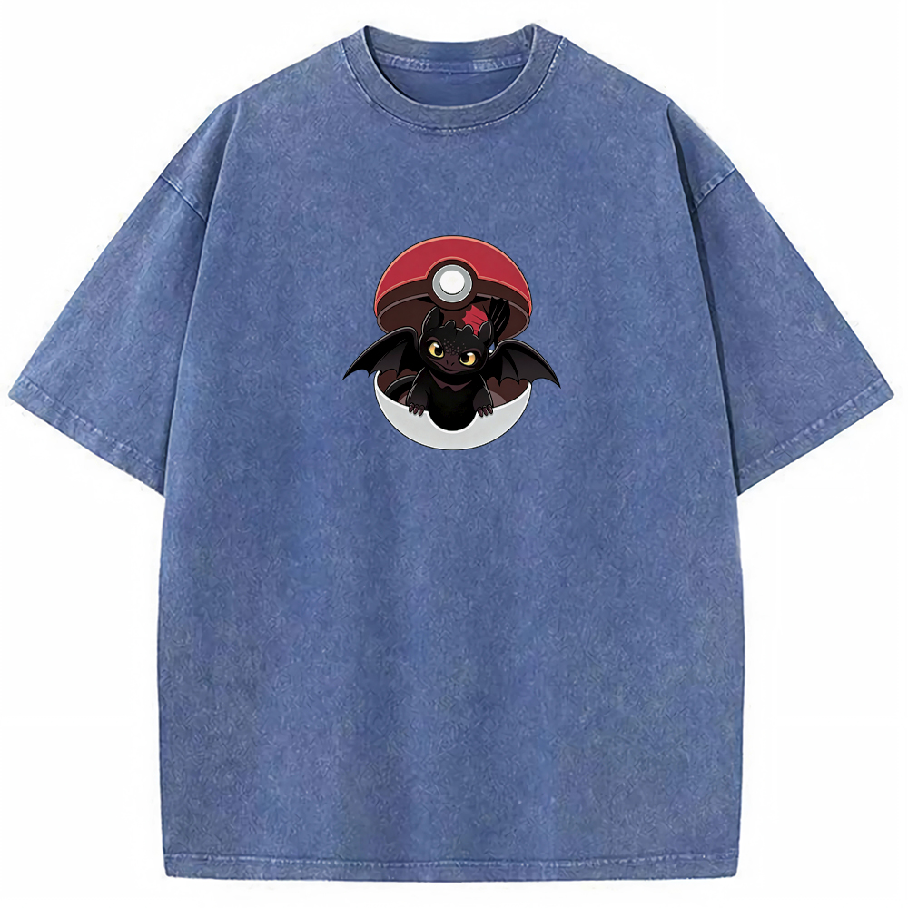 Crossover Toothless In Pokeball Cartoon Tee | Pokemon Anime