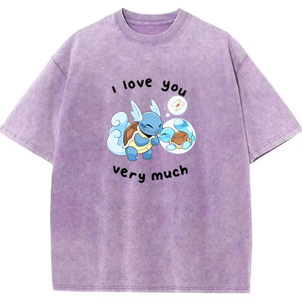Parent & Kid I Love You Very Much Quote Custom Name EST. Year Vintage Washed T-Shirt | Pokemon Anime