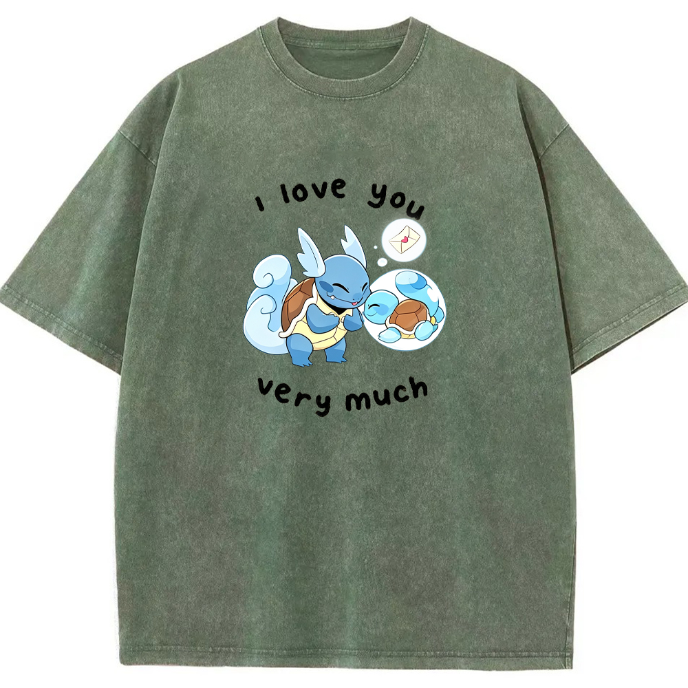 Parent & Kid I Love You Very Much Quote Custom Name EST. Year Vintage Washed T-Shirt | Pokemon Anime