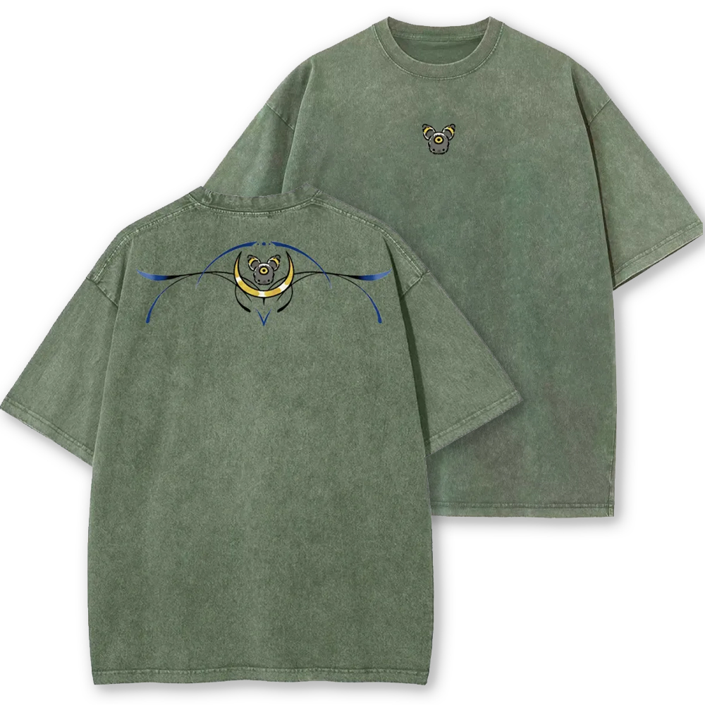 Ornate Umbreon Back Tattoo Cartoon Tee | Pokemon Anime
