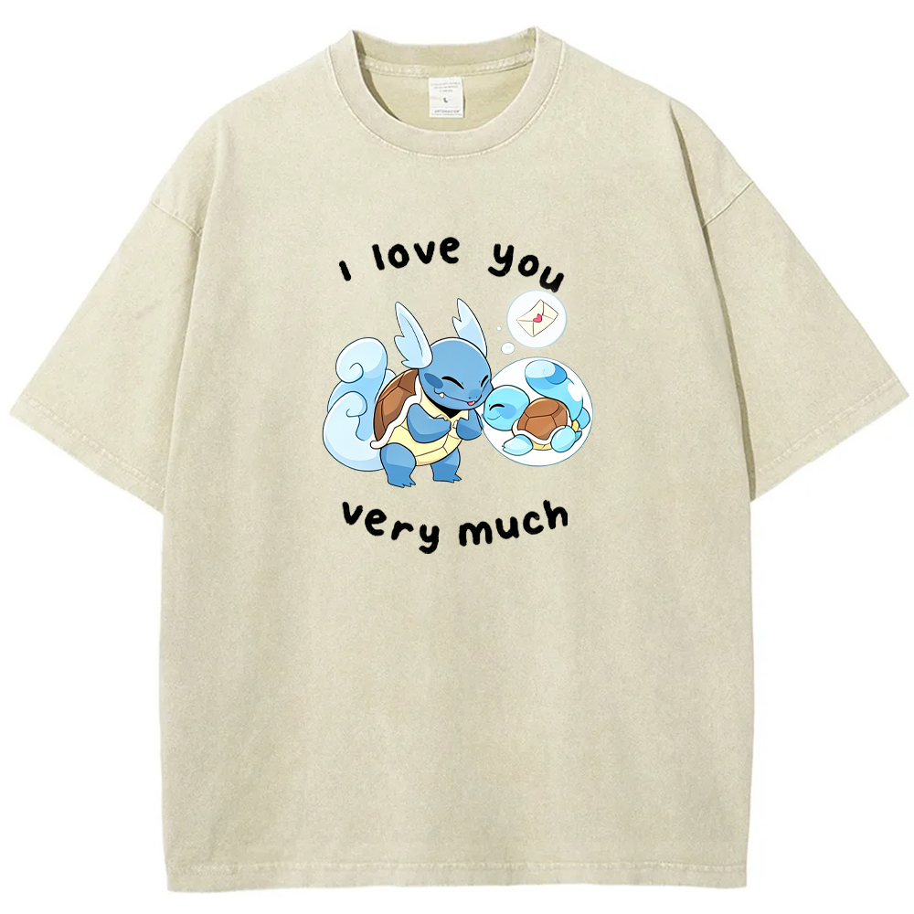 Parent & Kid I Love You Very Much Quote Custom Name EST. Year Vintage Washed T-Shirt | Pokemon Anime
