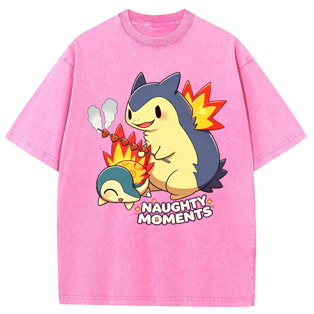 Parent & Kid Cyndaquil Family Grilling Skewers Vintage Washed T-Shirt