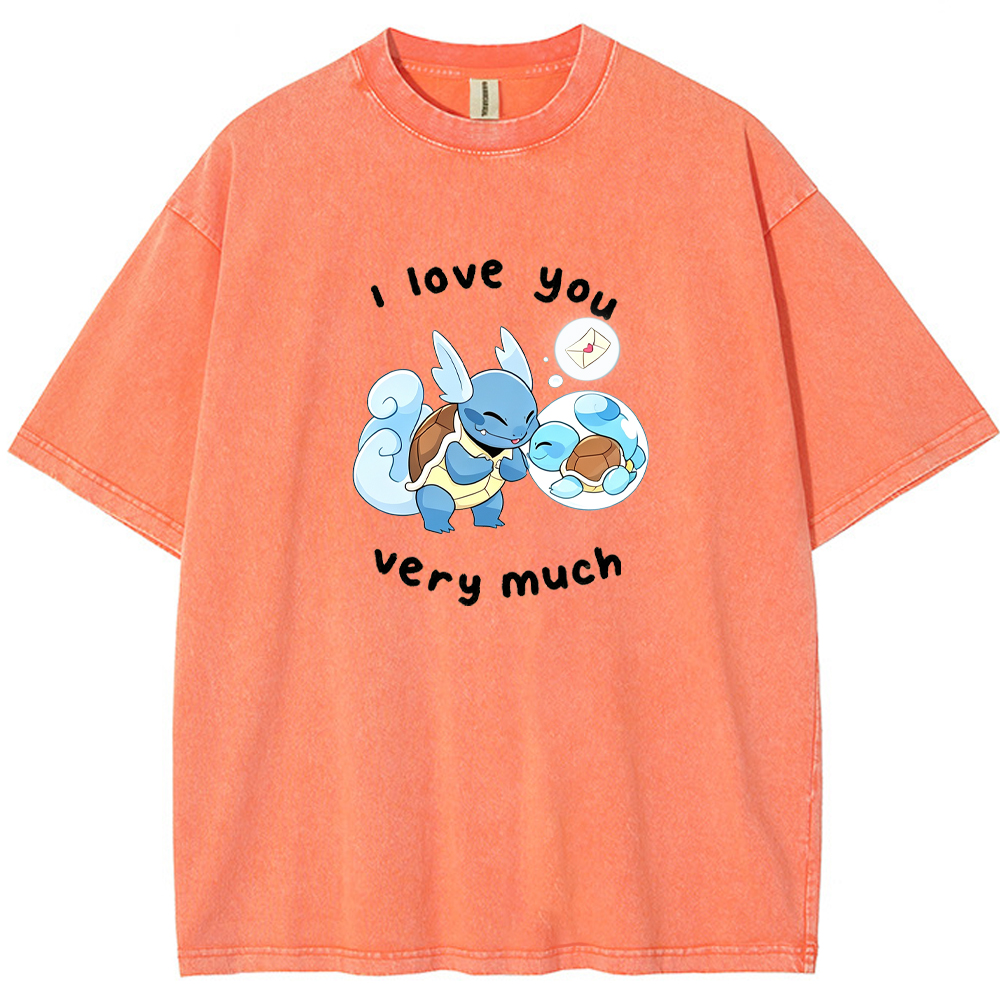 Parent & Kid I Love You Very Much Quote Custom Name EST. Year Vintage Washed T-Shirt | Pokemon Anime
