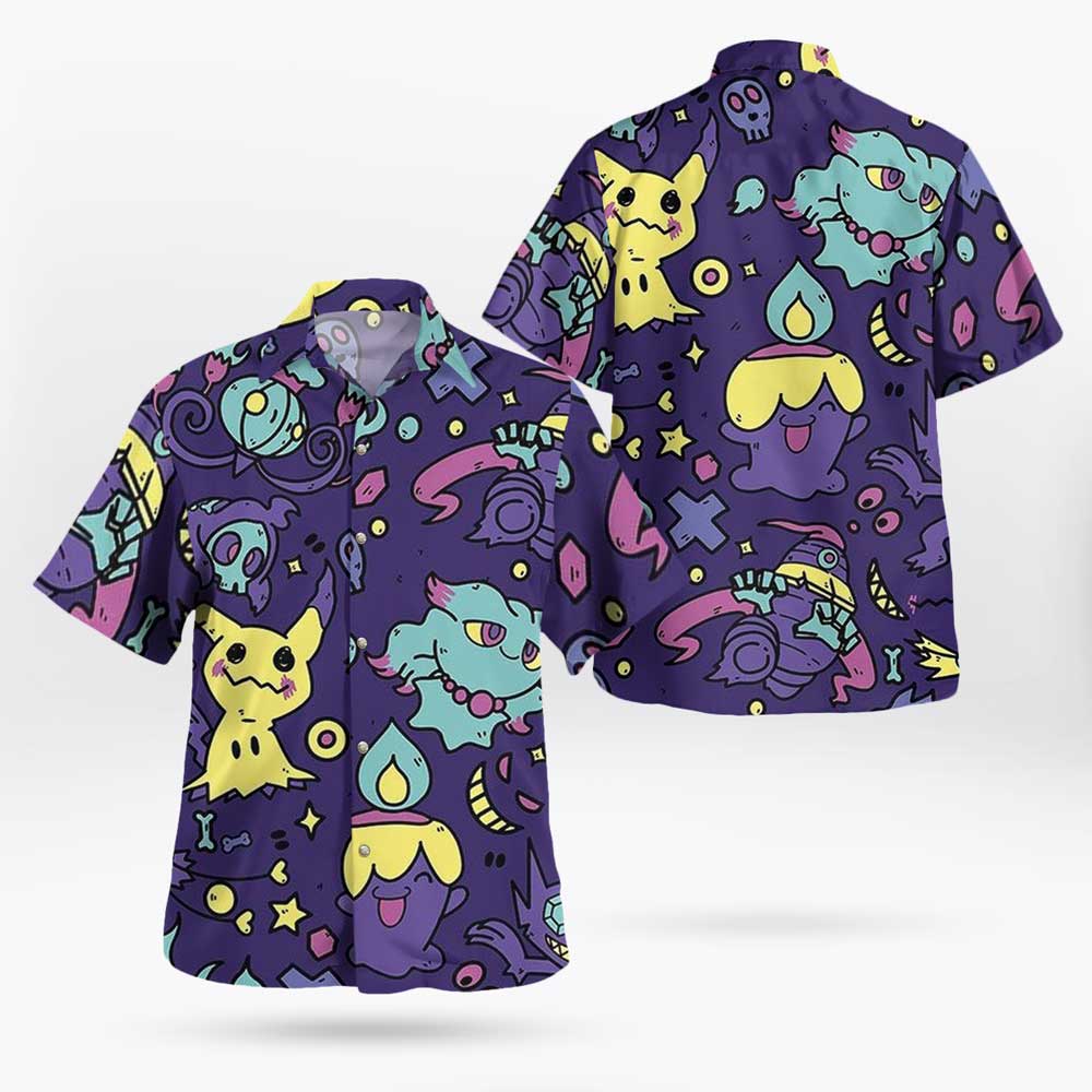 Ghost Pokemon Pattern Hawaiian Shirt