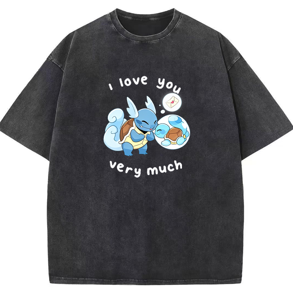 Parent & Kid I Love You Very Much Quote Custom Name EST. Year Vintage Washed T-Shirt | Pokemon Anime