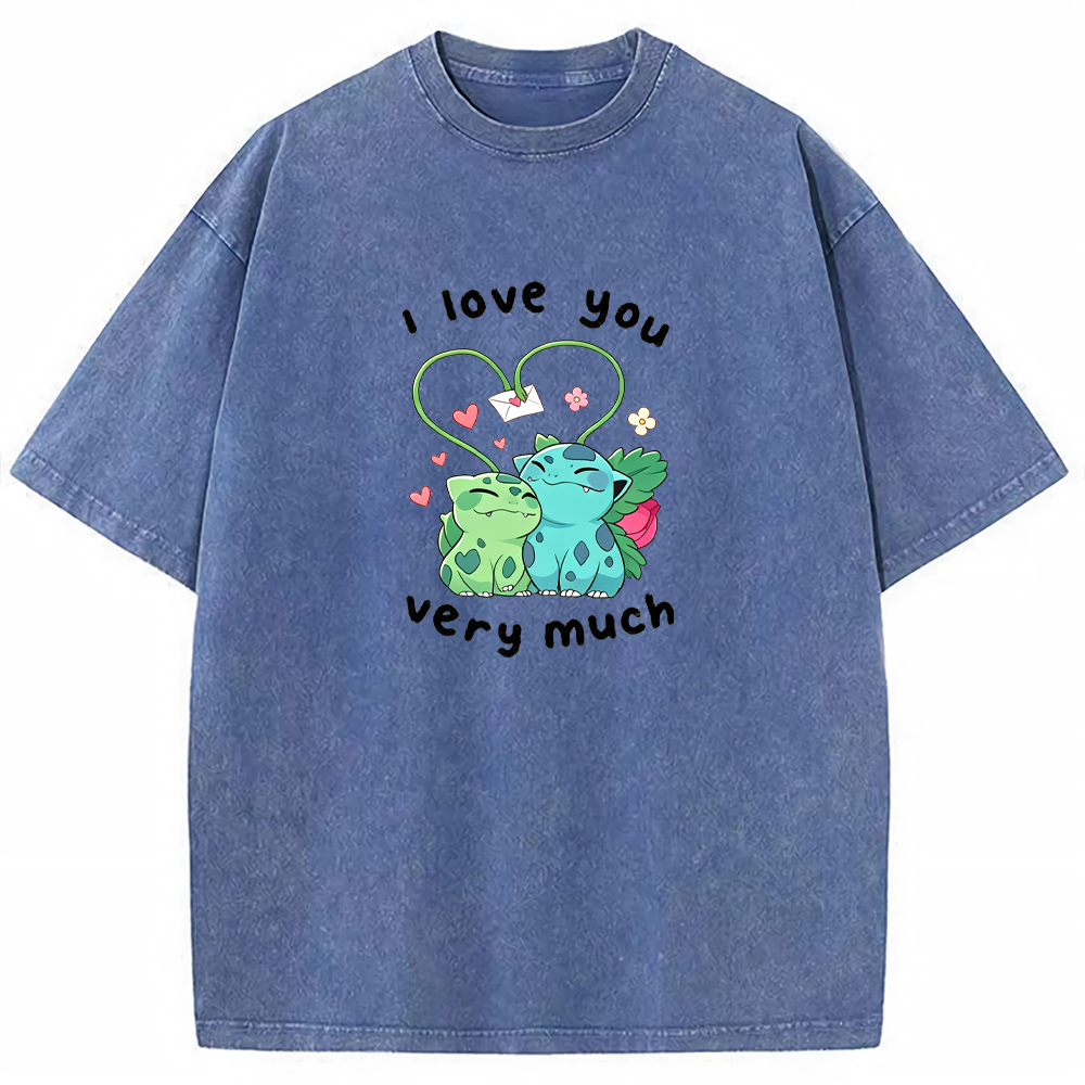 Parent & Kid I Love You Very Much Quote Custom Name EST. Year Vintage Washed T-Shirt | Pokemon Anime
