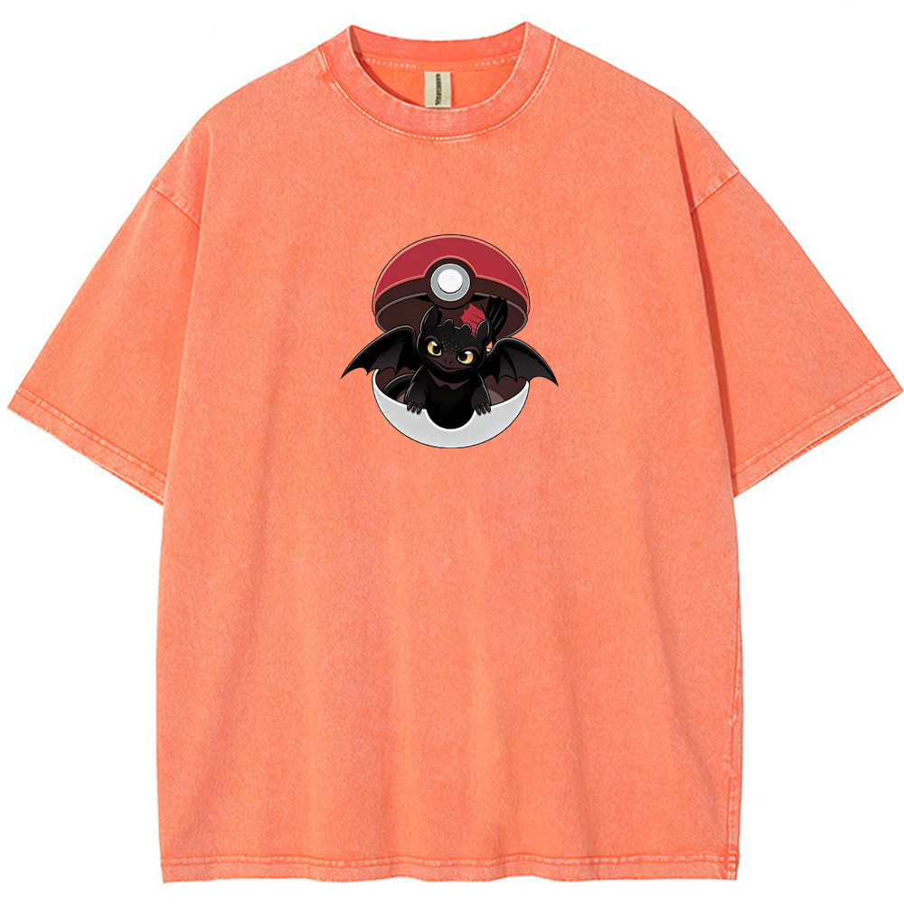 Crossover Toothless In Pokeball Cartoon Tee | Pokemon Anime
