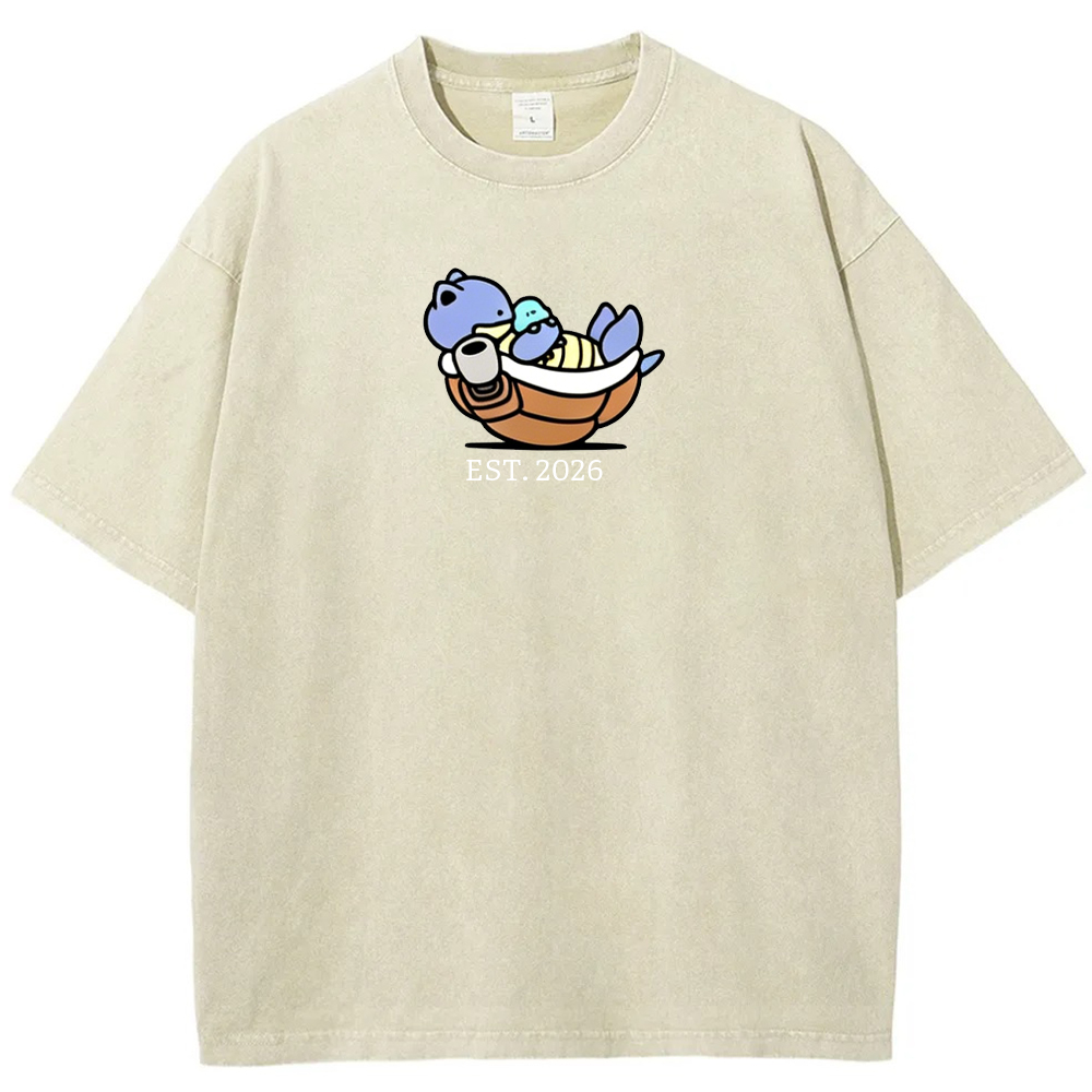 Cute Parent & Kid Blastoise Vintage Washed T-Shirt