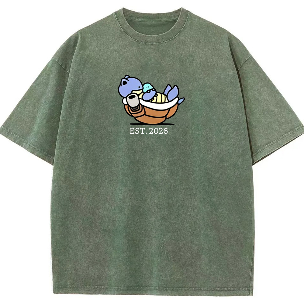 Cute Parent & Kid Blastoise Vintage Washed T-Shirt