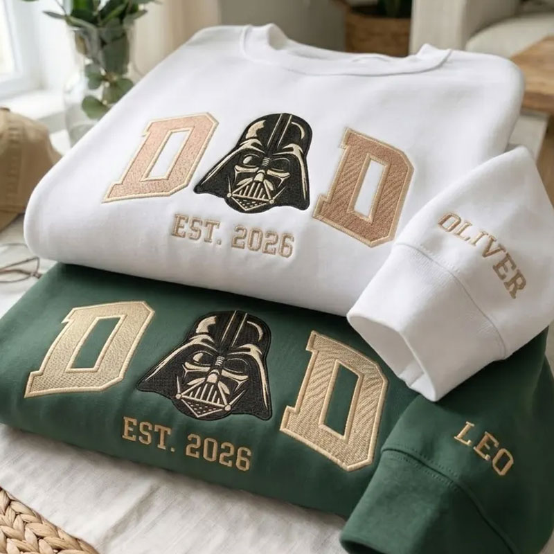 Embroidered Custom Star Wars Dad Sweatshirt with Kids Name