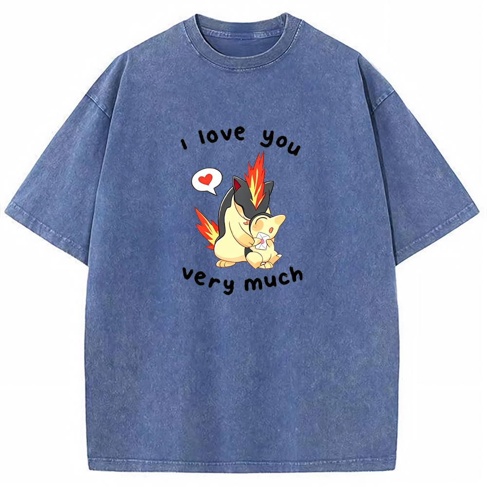 Parent & Kid I Love You Very Much Quote Custom Name EST. Year Vintage Washed T-Shirt | Pokemon Anime