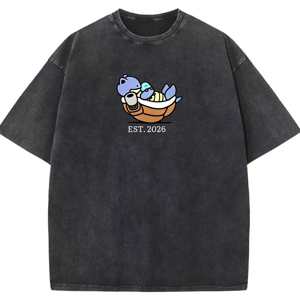 Cute Parent & Kid Blastoise Vintage Washed T-Shirt