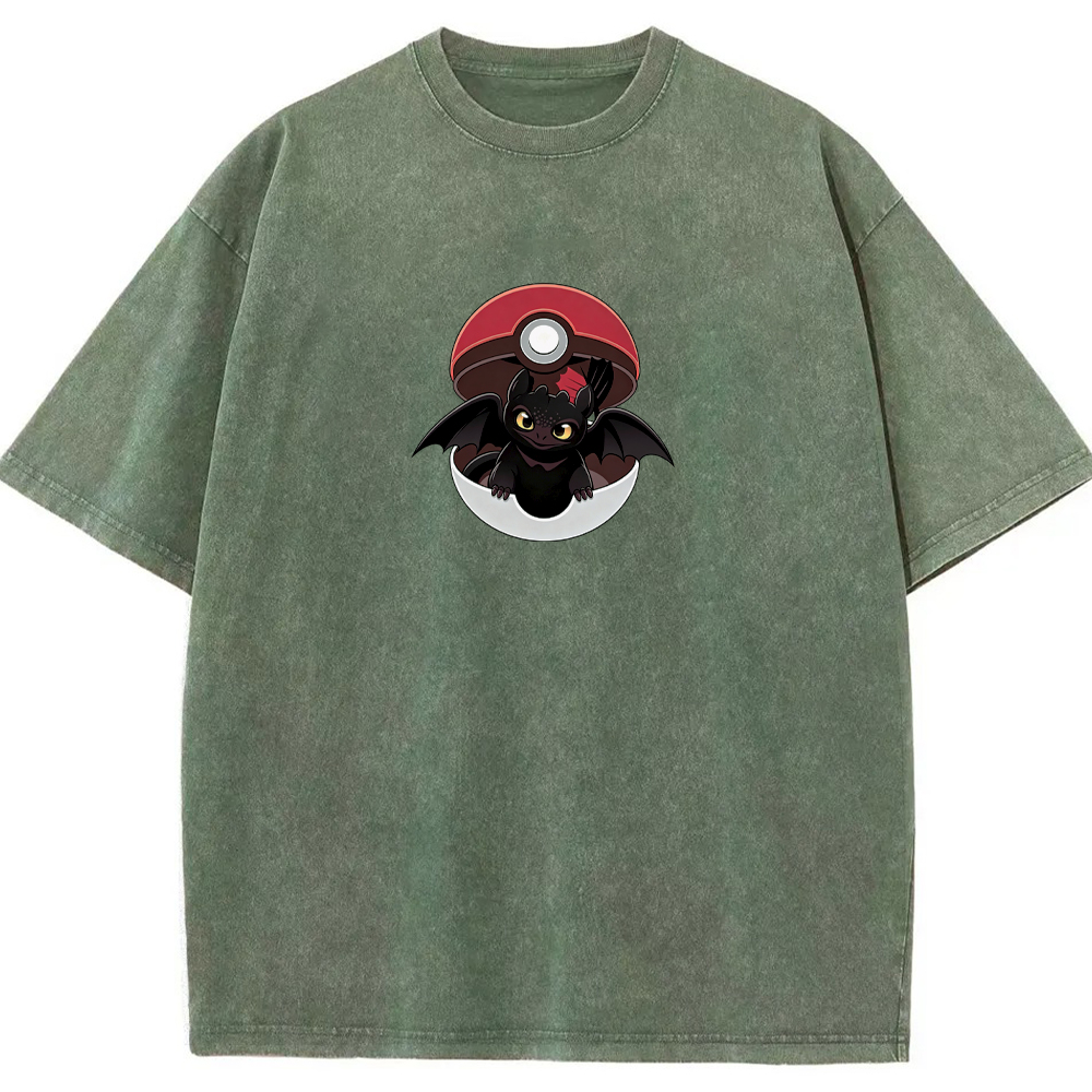 Crossover Toothless In Pokeball Cartoon Tee | Pokemon Anime