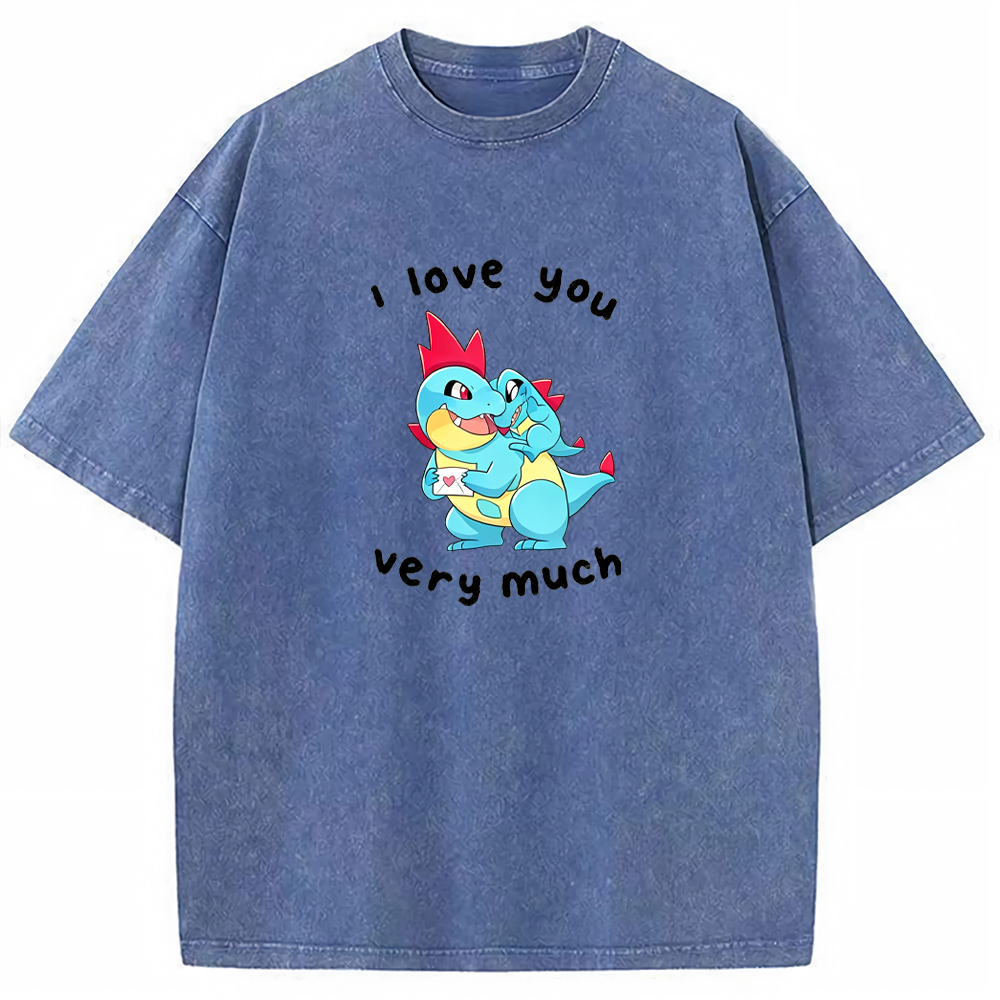 Parent & Kid I Love You Very Much Quote Custom Name EST. Year Vintage Washed T-Shirt | Pokemon Anime