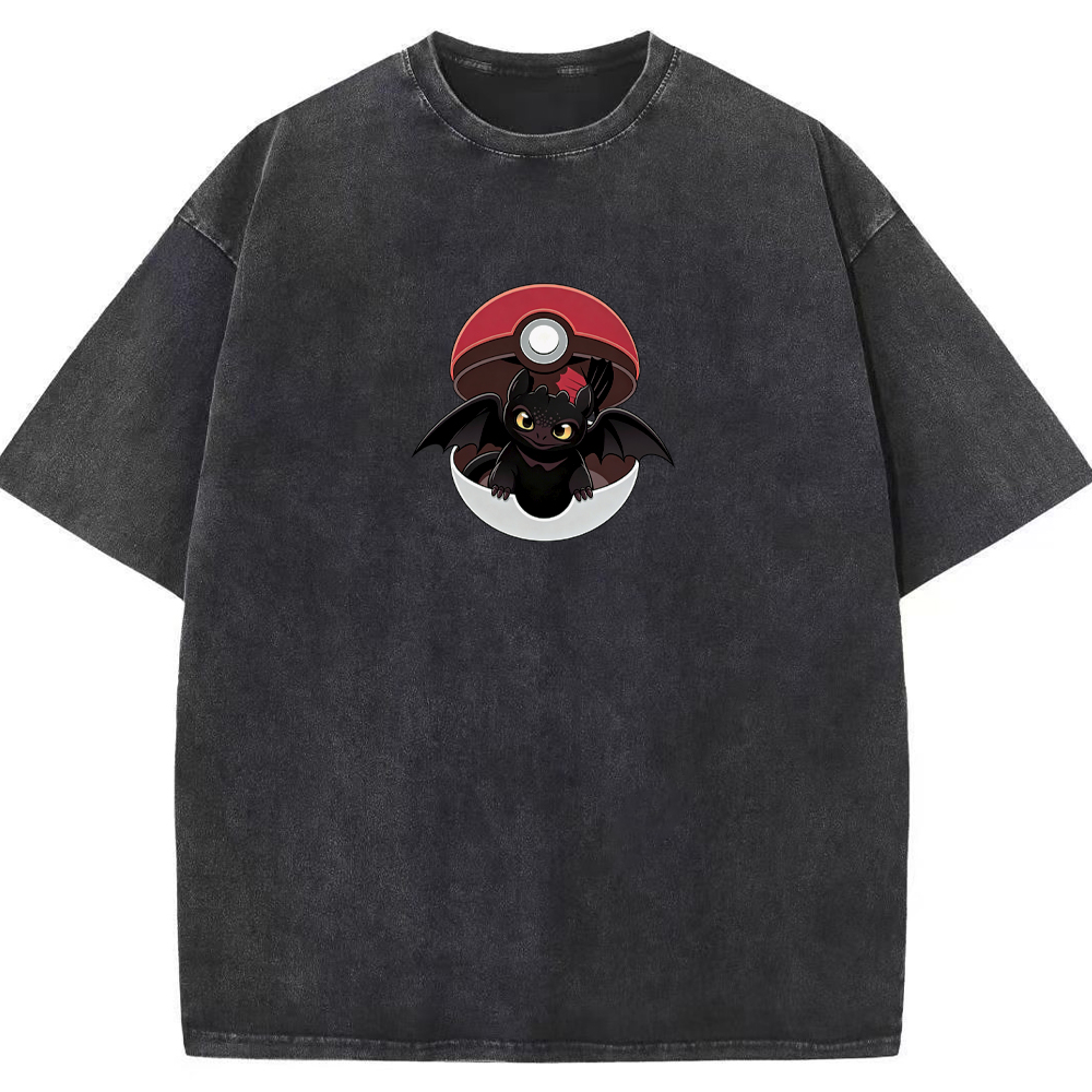 Crossover Toothless In Pokeball Cartoon Tee | Pokemon Anime