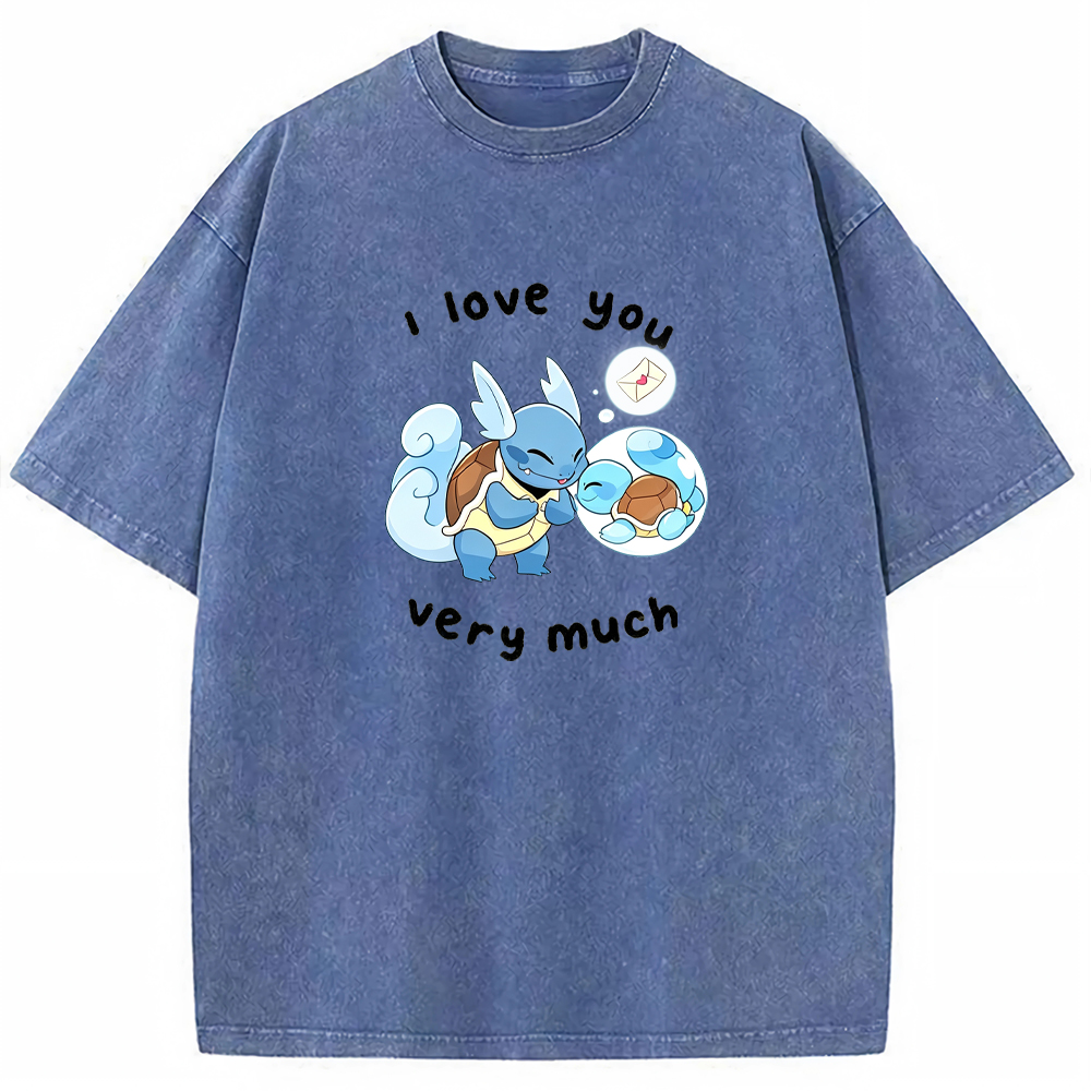 Parent & Kid I Love You Very Much Quote Custom Name EST. Year Vintage Washed T-Shirt | Pokemon Anime