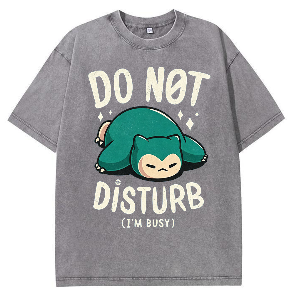 Do Not Disturb Snorlax Vintage Washed Pokemon Tee