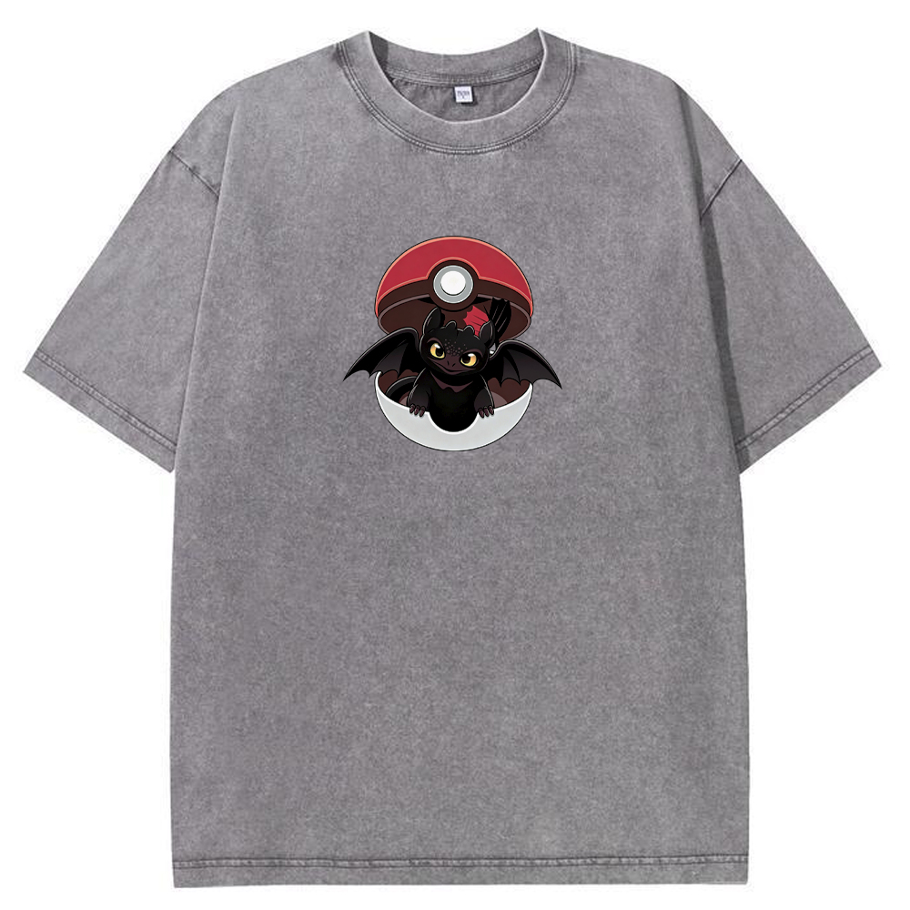 Crossover Toothless In Pokeball Cartoon Tee | Pokemon Anime