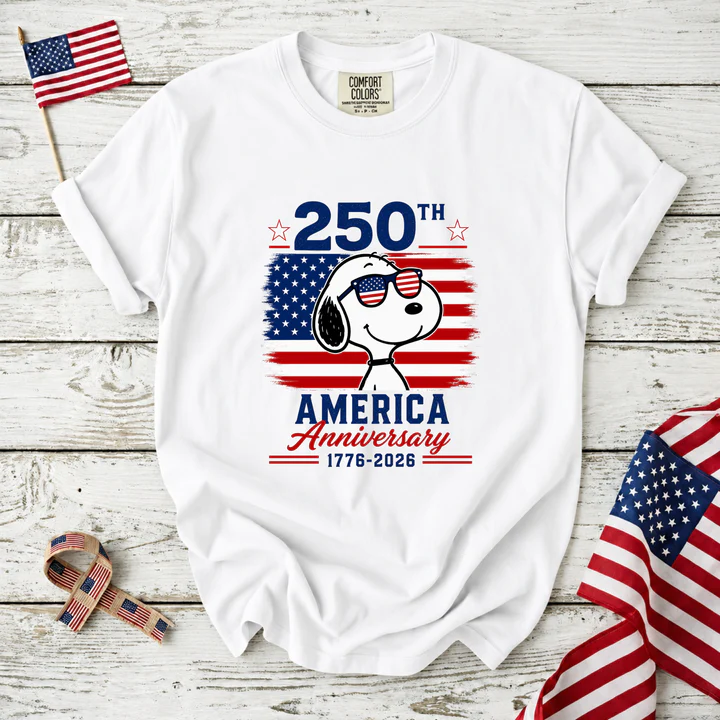250th America Anniversary Patriotic Snoopy Sunglasses T-Shirt