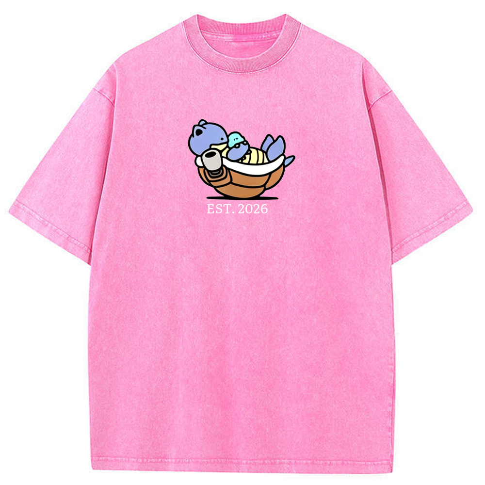 Cute Parent & Kid Blastoise Vintage Washed T-Shirt