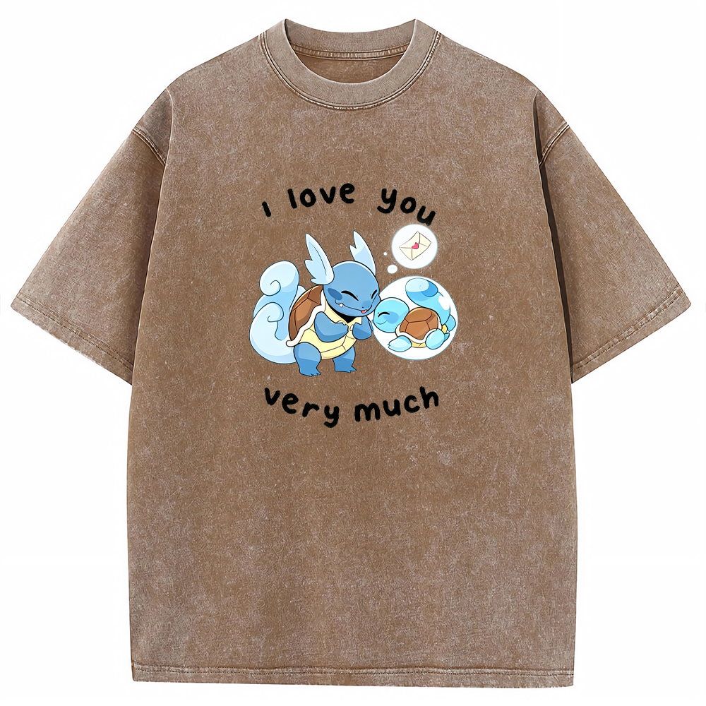 Parent & Kid I Love You Very Much Quote Custom Name EST. Year Vintage Washed T-Shirt | Pokemon Anime