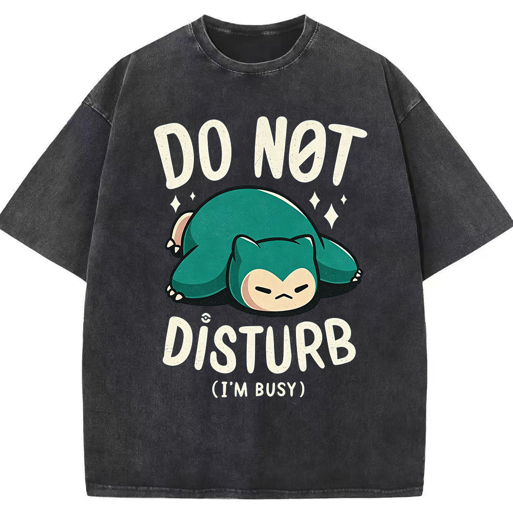 Do Not Disturb Snorlax Vintage Washed Pokemon Tee