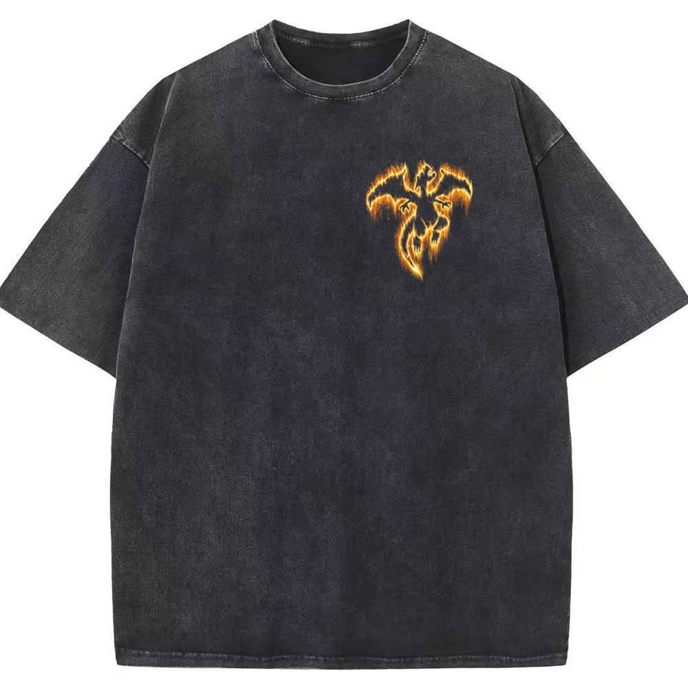 Flame Charizard Fire Silhouette Vintage Washed T-Shirt | Pokemon Anime
